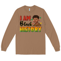 Toasted Coconut i am black history with afro black boy Long Sleeve Tee - texasbilliewilder