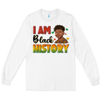 White i am black history with afro black boy Long Sleeve Tee - texasbilliewilder