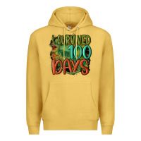 Antique Gold i survived 100 days Premium Hoodie - MaliasSmallBusiness