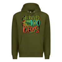 Army Green i survived 100 days Premium Hoodie - MaliasSmallBusiness
