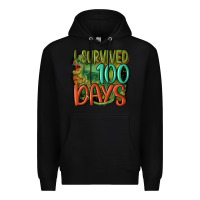 Black i survived 100 days Premium Hoodie - MaliasSmallBusiness