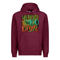 Burgundy i survived 100 days Premium Hoodie - MaliasSmallBusiness