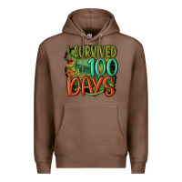 Chestnut i survived 100 days Premium Hoodie - MaliasSmallBusiness