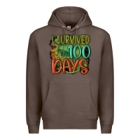 Coffee i survived 100 days Premium Hoodie - MaliasSmallBusiness