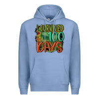Colony Blue i survived 100 days Premium Hoodie - MaliasSmallBusiness