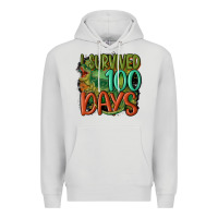 Dove Grey i survived 100 days Premium Hoodie - MaliasSmallBusiness