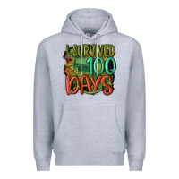 Heather Grey i survived 100 days Premium Hoodie - MaliasSmallBusiness