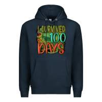 Navy i survived 100 days Premium Hoodie - MaliasSmallBusiness