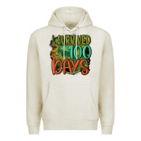 Oatmeal Heather i survived 100 days Premium Hoodie - MaliasSmallBusiness