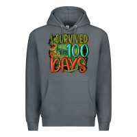 Rock i survived 100 days Premium Hoodie - MaliasSmallBusiness