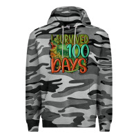 Slate Camo i survived 100 days Premium Hoodie - MaliasSmallBusiness