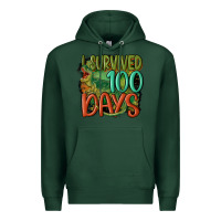 Sports Green i survived 100 days Premium Hoodie - MaliasSmallBusiness