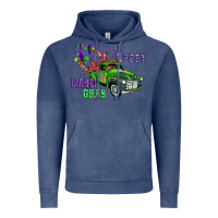 Vintage Denim mardi gras with truck Vintage Hoodie - AdoDesignShop