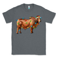Charcoal Heather brahman bull with christmas lights Classic Tee - RanaPortraitStore