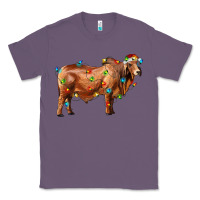 Lavender brahman bull with christmas lights Classic Tee - RanaPortraitStore