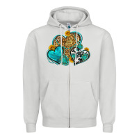 Dove Grey western turquoise hearts Zipper Hoodie - Zillion Design Studio