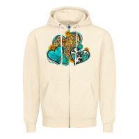 Sandshell western turquoise hearts Zipper Hoodie - Zillion Design Studio