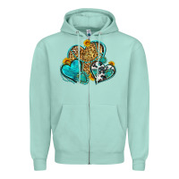 Seafoam western turquoise hearts Zipper Hoodie - Zillion Design Studio