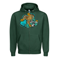 Sports Green western turquoise hearts Zipper Hoodie - Zillion Design Studio