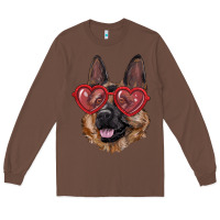Chestnut German shepherd with love glasses Long Sleeve Tee - RanaPortraitStore
