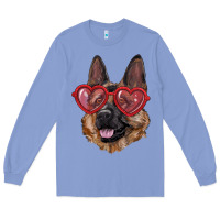 Colony Blue German shepherd with love glasses Long Sleeve Tee - RanaPortraitStore