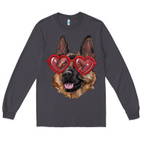 Smoke German shepherd with love glasses Long Sleeve Tee - RanaPortraitStore