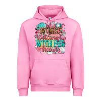 Fuchsia Pink she works willingly with her hands Urban Hoodie - NancyCooperArtShop
