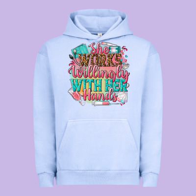 She Works Willingly With Her Hands Urban Hoodie Designed By Nancycooperartshop