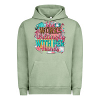 Pigment Oil Green she works willingly with her hands Urban Hoodie - NancyCooperArtShop