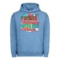 Pigment Pebble Blue she works willingly with her hands Urban Hoodie - NancyCooperArtShop