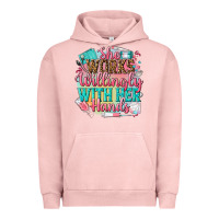 Pigment Salmon she works willingly with her hands Urban Hoodie - NancyCooperArtShop
