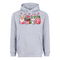 Heather Grey pink Christmas coffee Heavyweight Hoodie - JahusDesignShop