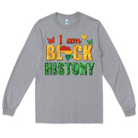 Heather Grey i am black history juneteenth Long Sleeve Tee - texasbilliewilder