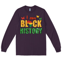 Plum i am black history juneteenth Long Sleeve Tee - texasbilliewilder