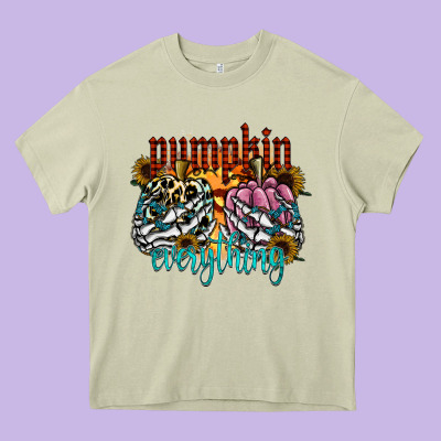 Pumpkin Everything Heavy Core Tee Designed By Cowhidedigitalart