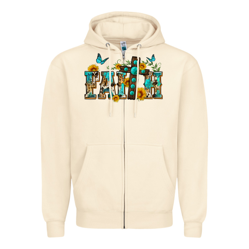 Western Faith Zipper Hoodie by Zillion Design Studio | Teevron