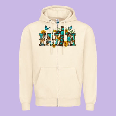 Western Faith Zipper Hoodie Designed By Zillion Design Studio