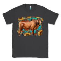 Smoke brahman bull with aztec sunflower and leopard background Classic Tee - RanaPortraitStore