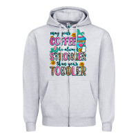 Heather Grey may your coffee be always stronger than your toodl Zipper Hoodie - Zillion Design Studio
