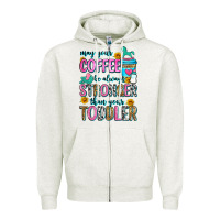 Oatmeal Heather may your coffee be always stronger than your toodl Zipper Hoodie - Zillion Design Studio