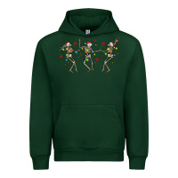 Forest Green dancing skeleton christmas Urban Hoodie - MaliasSmallBusiness