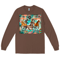 Chestnut western running horses Long Sleeve Tee - Zillion Design Studio
