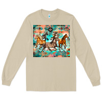 Mushroom western running horses Long Sleeve Tee - Zillion Design Studio