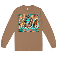 Toasted Coconut western running horses Long Sleeve Tee - Zillion Design Studio
