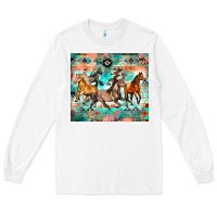 White western running horses Long Sleeve Tee - Zillion Design Studio