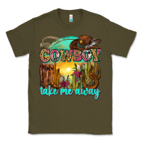 Army Green cowboy take me away Classic Tee - Zillion Design Studio