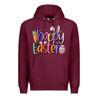 Burgundy happy easter Premium Hoodie - MaliasSmallBusiness