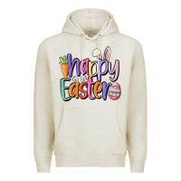 Oatmeal Heather happy easter Premium Hoodie - MaliasSmallBusiness