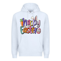 White happy easter Premium Hoodie - MaliasSmallBusiness