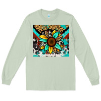 Matcha turquoise gemstone sunflower Long Sleeve Tee - Zillion Design Studio